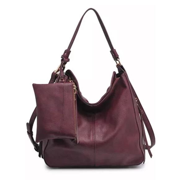 Urban Expressions Handbags - Urban Expressions Merlot Wanda Hobo Bag with Pouch $100 MSRP New NWT